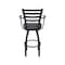 Holland Bar Stool Co Jackie with Arms 36 in. Swivel Bar Stool with Black Wrinkle Finish and Canter Storm Seat 415 - alternate 4